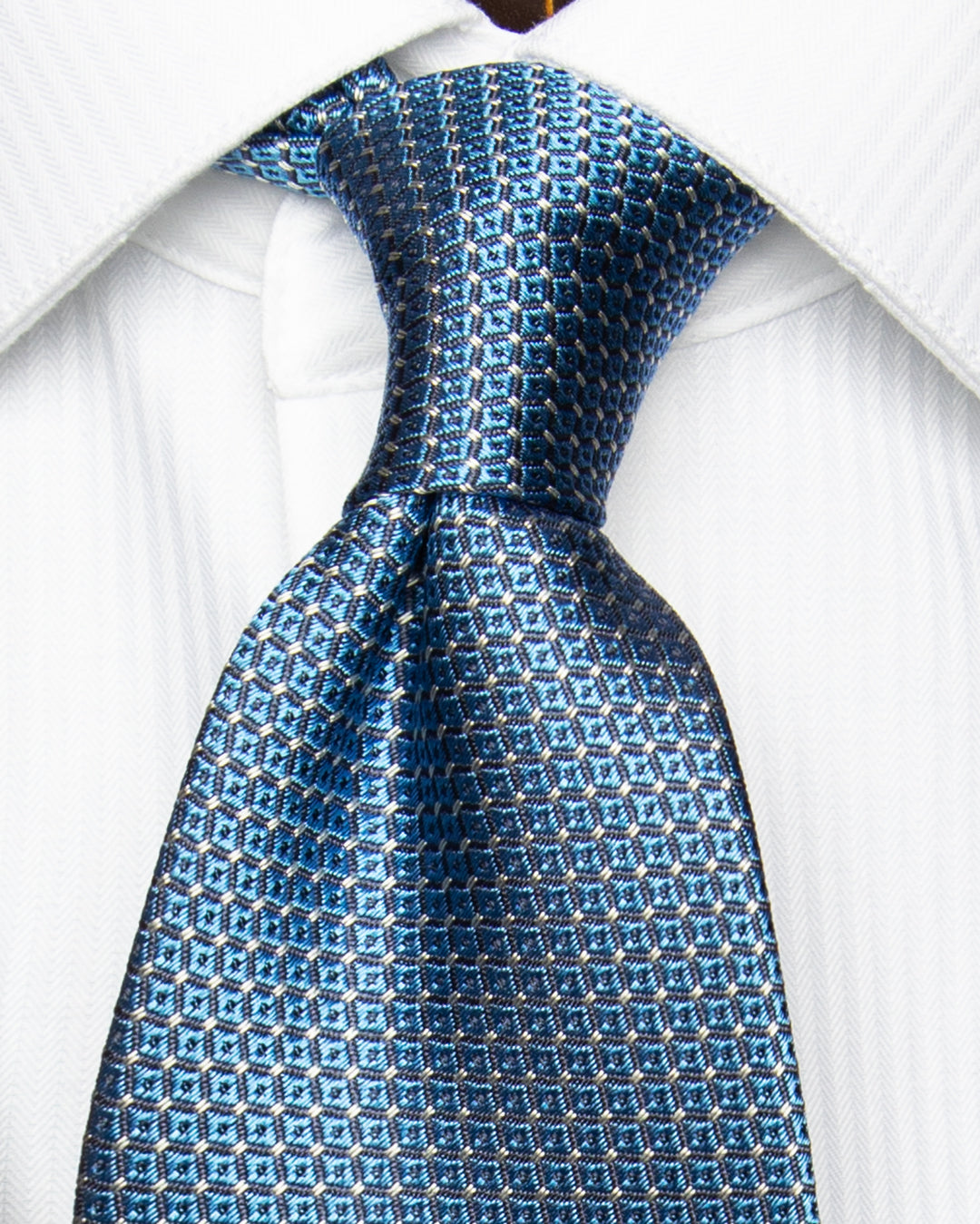 Blue Honeycomb Tie in Avio Color