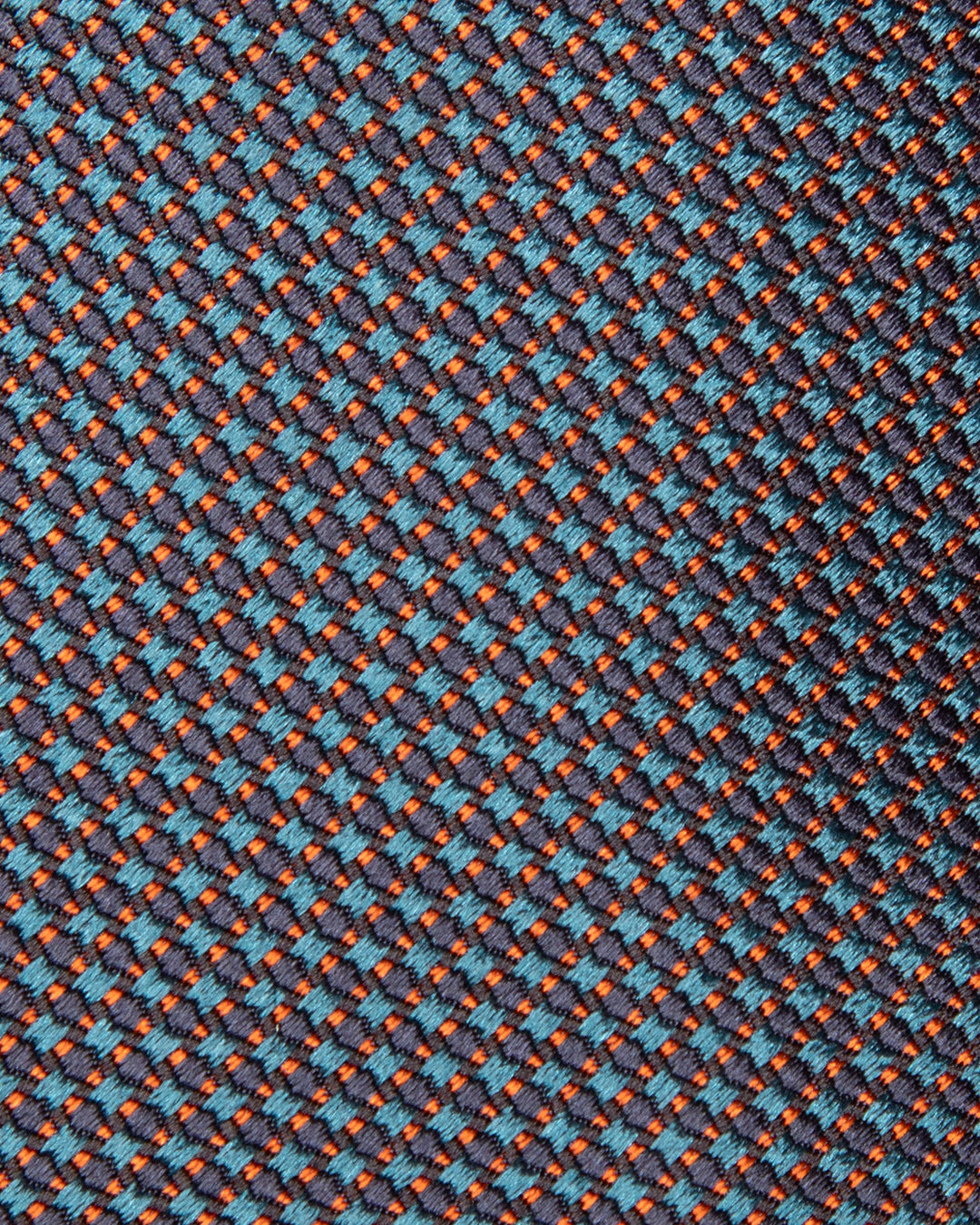 Cravatta Blu con Micro Fantasia Avio e Rame