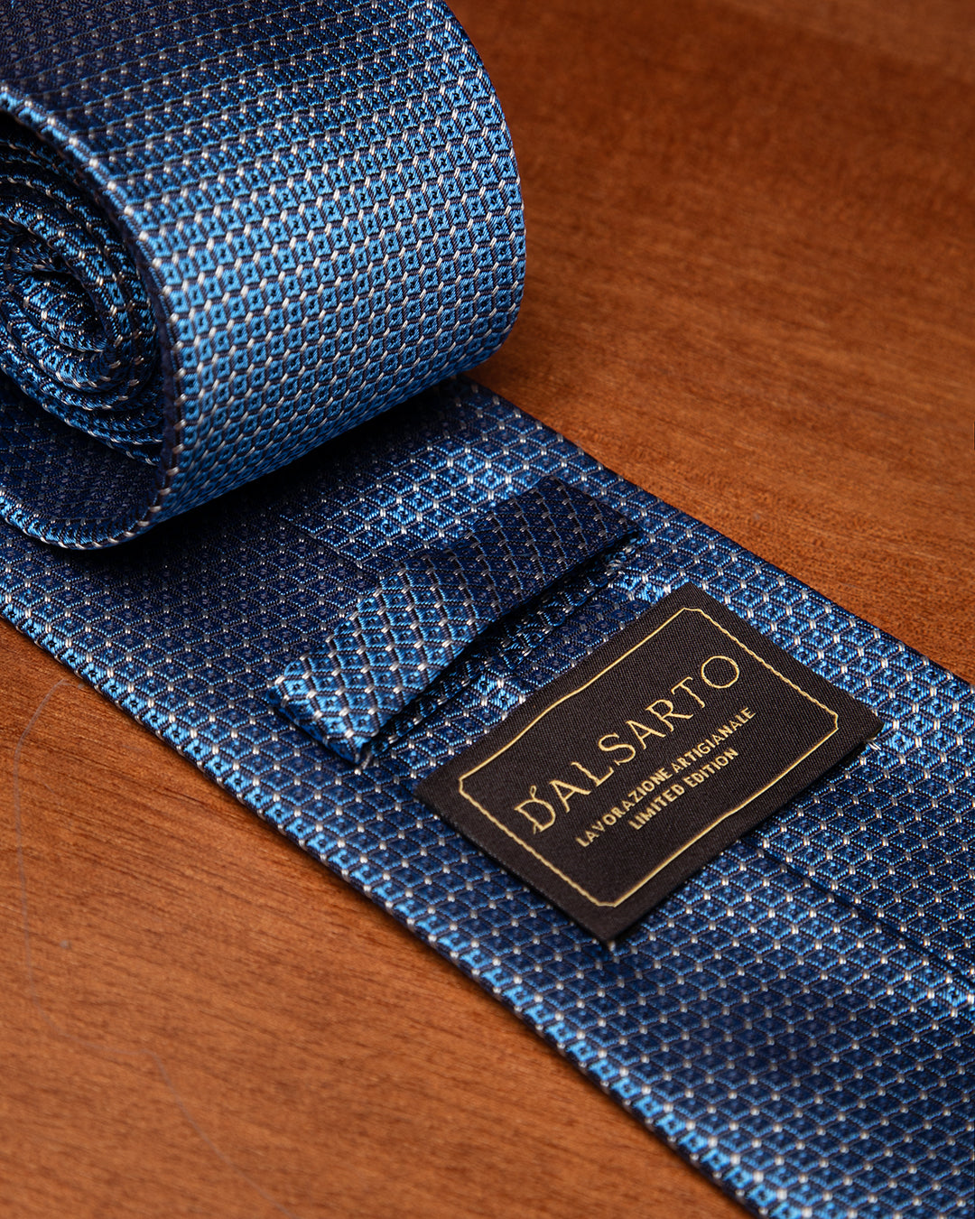 Blue Honeycomb Tie in Avio Color