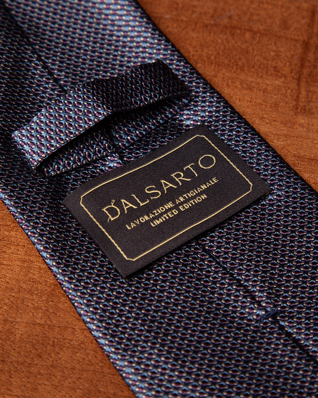 Midnight Blue Tie with Purple Micro-Jacquard