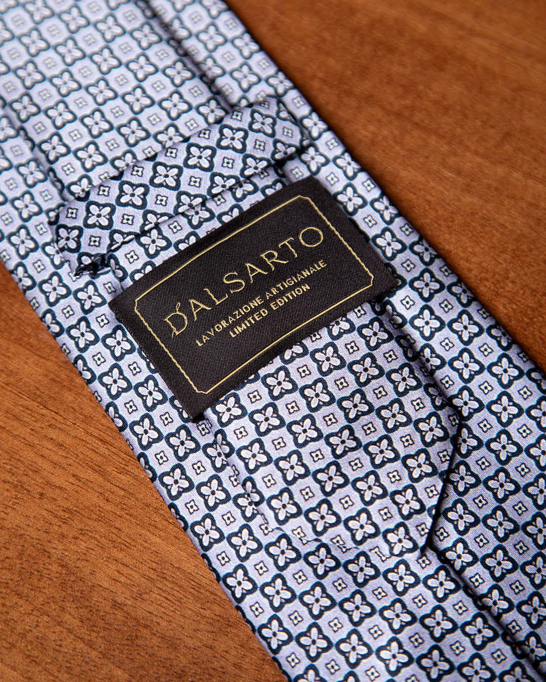 Pearl Gray Tie with Micro Floral Geometric Pattern