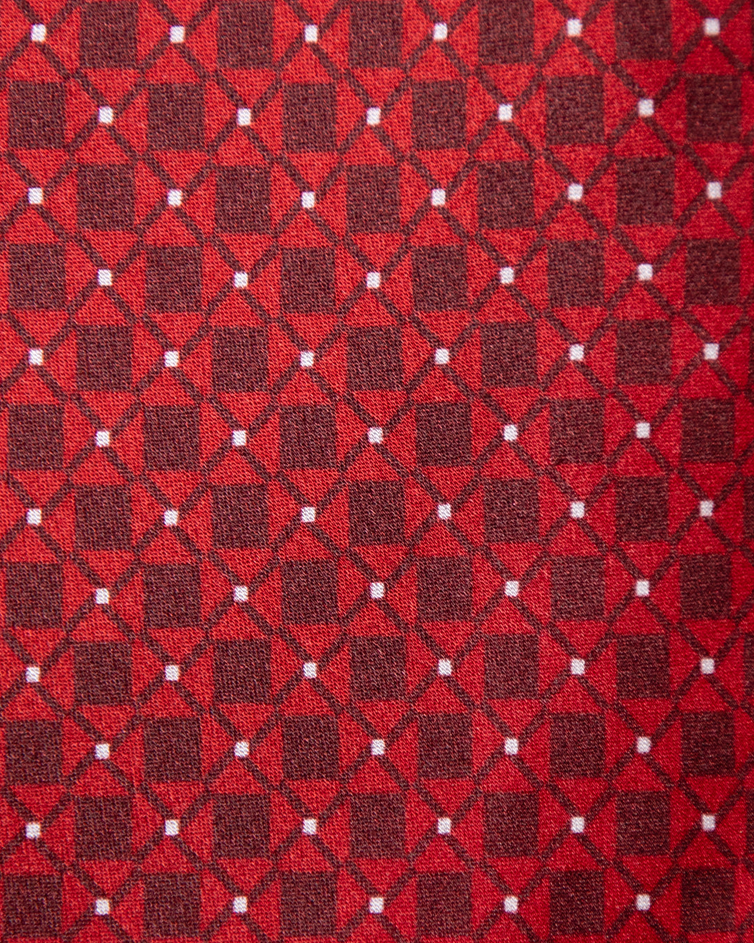 Cravatta Rosso Rubino con Motivo Geometrico