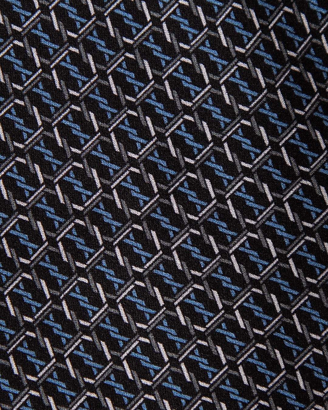 Cravatta Blu Notte con Reticolo Tridimensionale Argento