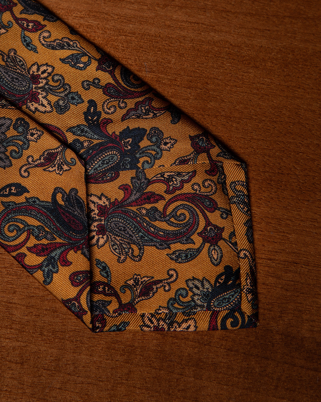 Saffron and Ruby Floral Pattern Yellow Tie