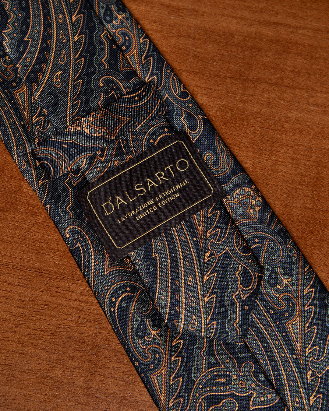 Cravatta Paisley Imperial Blu e Bronzo Dorato
