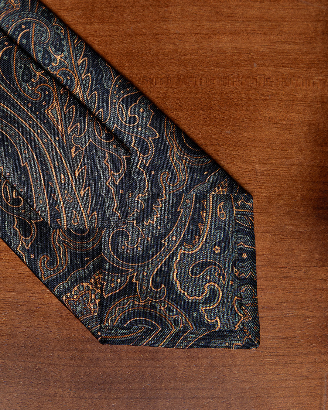 Cravatta Paisley Imperial Blu e Bronzo Dorato