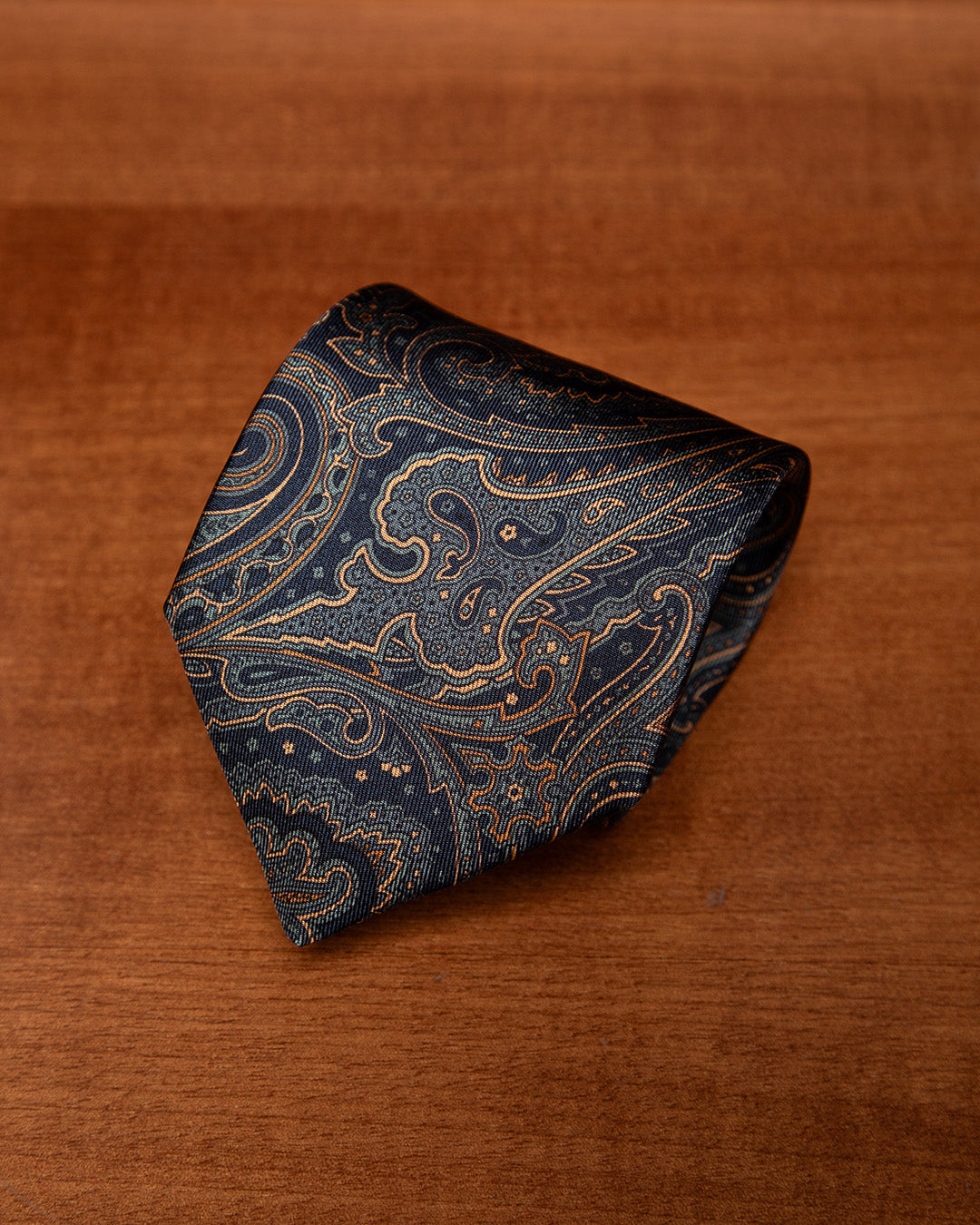 Cravatta Paisley Imperial Blu e Bronzo Dorato