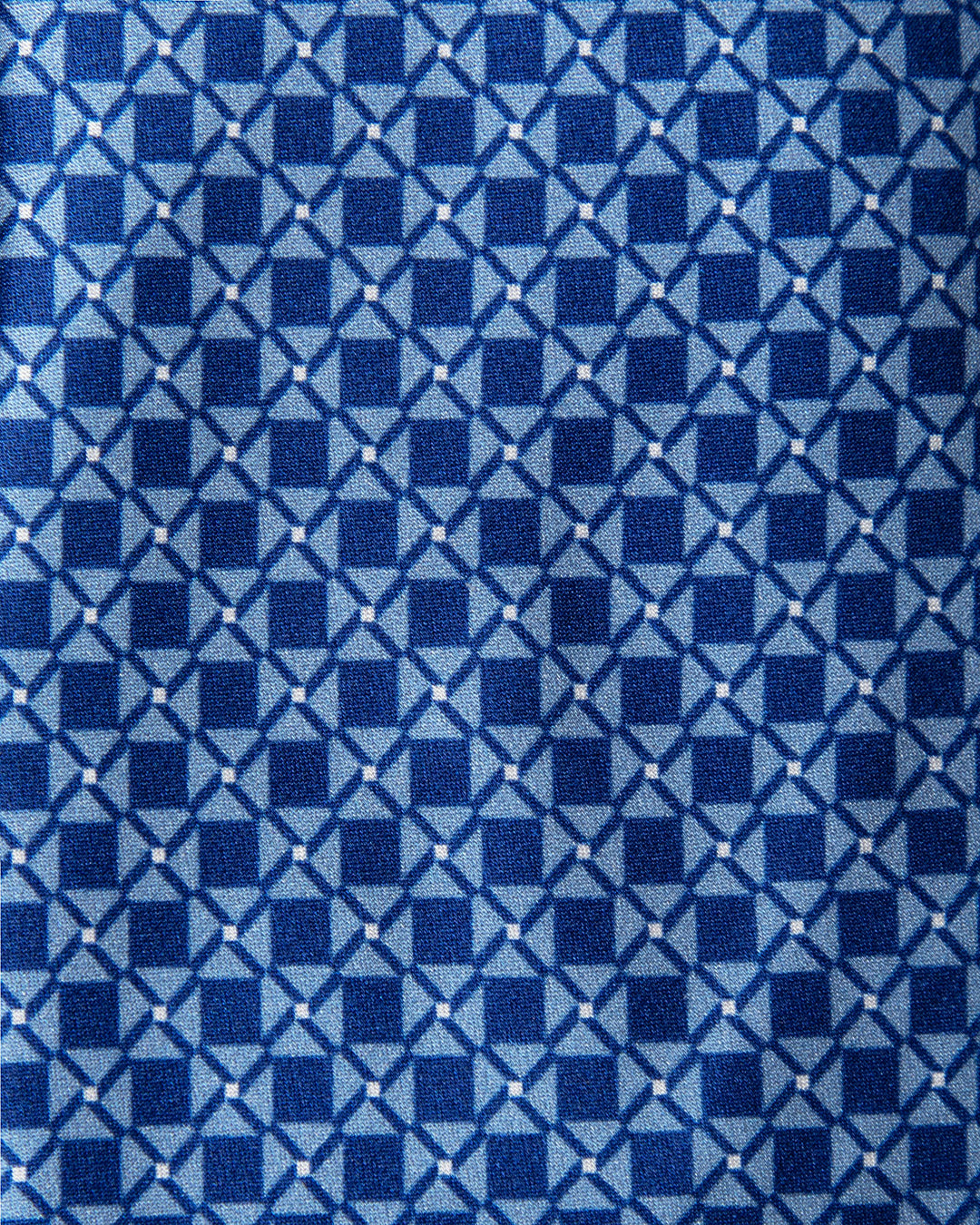 Cravatta Azzurra e Blu con Motivo Geometrico