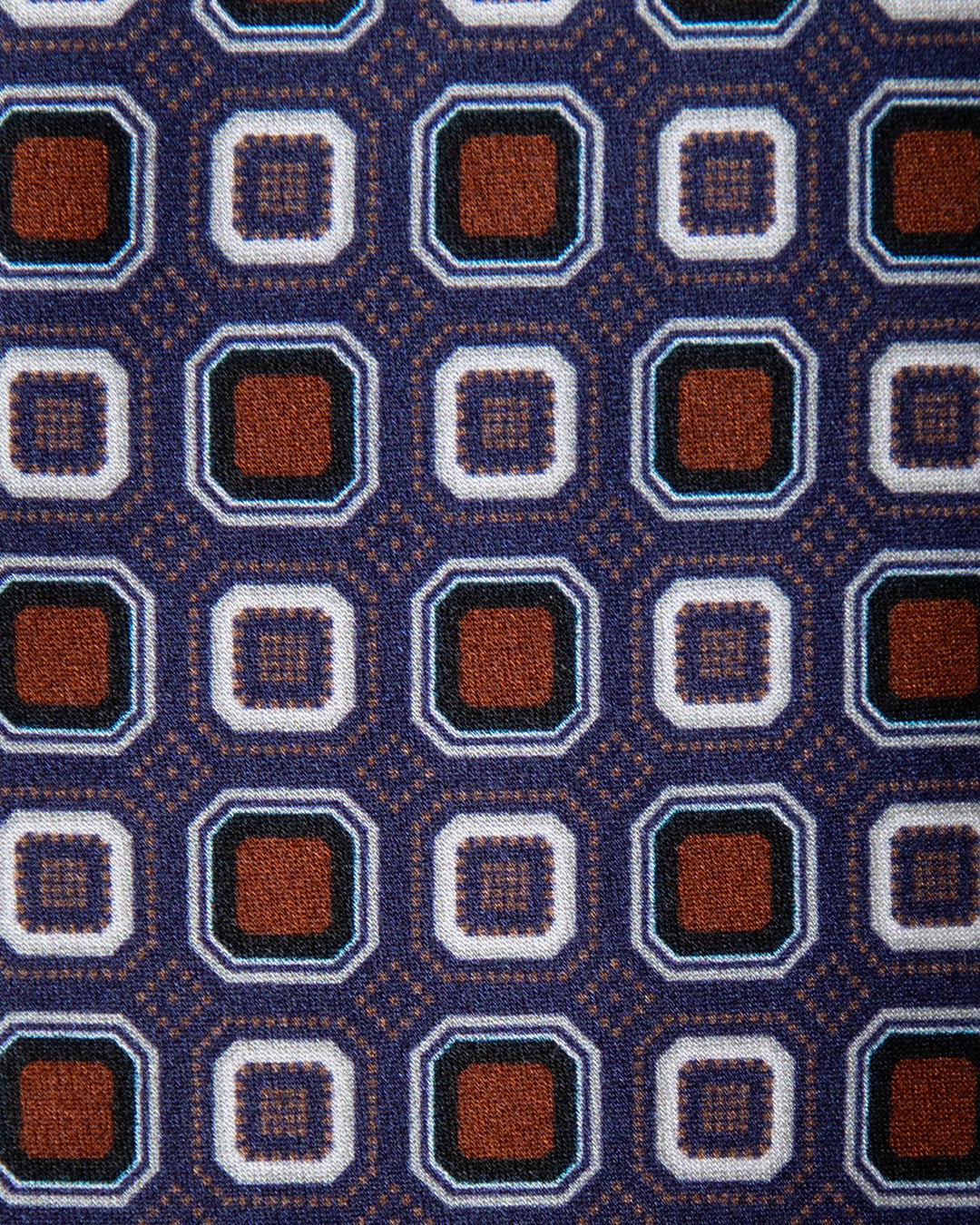 Cravatta Blu Notte con Moduli Ottagonali Rame
