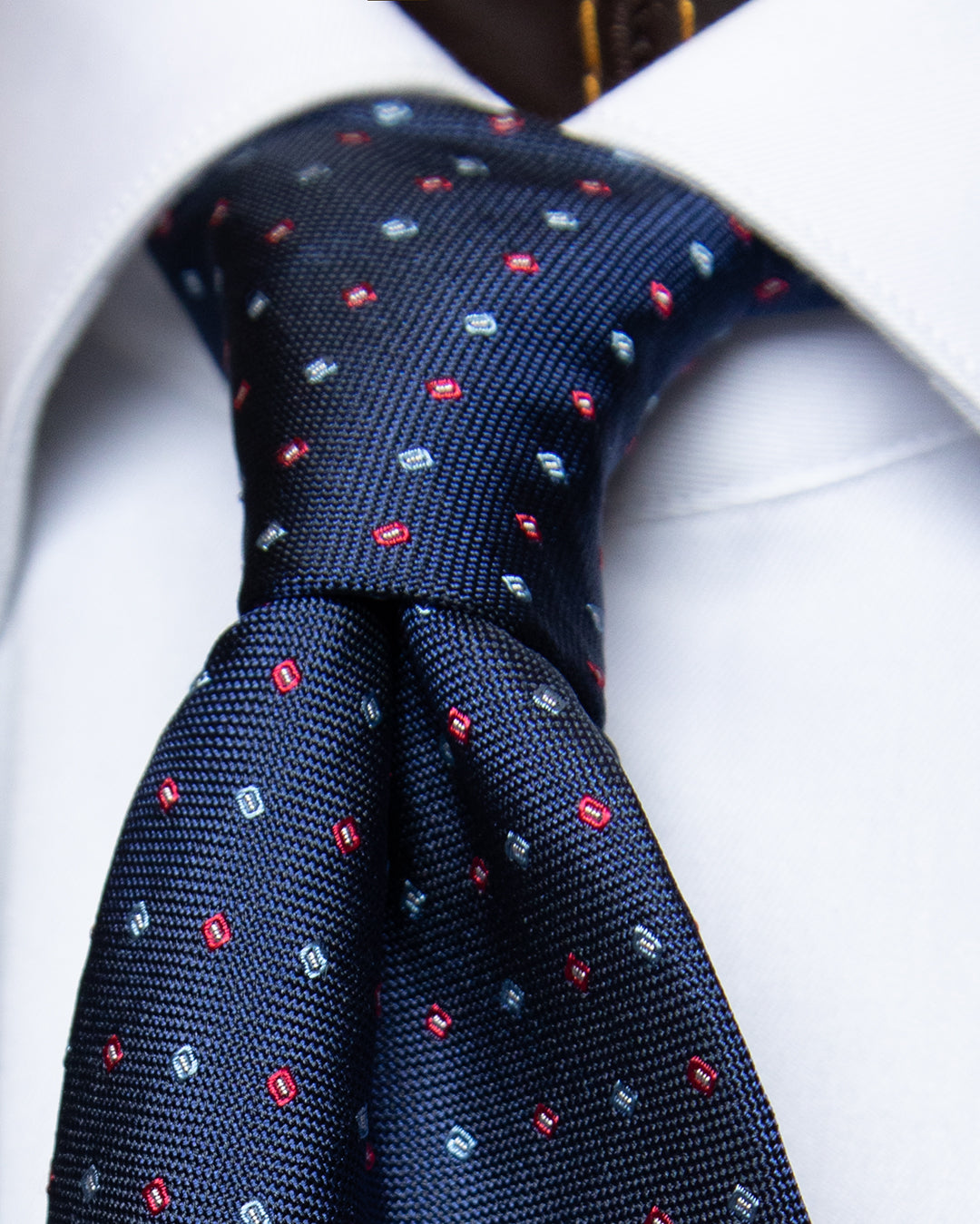 Bright Blue Tie with Red and Light Blue Micro Checks