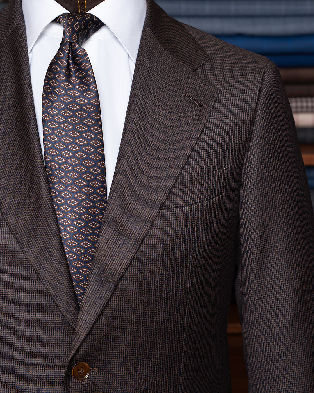 Coffee Houndstooth Giotto Suit