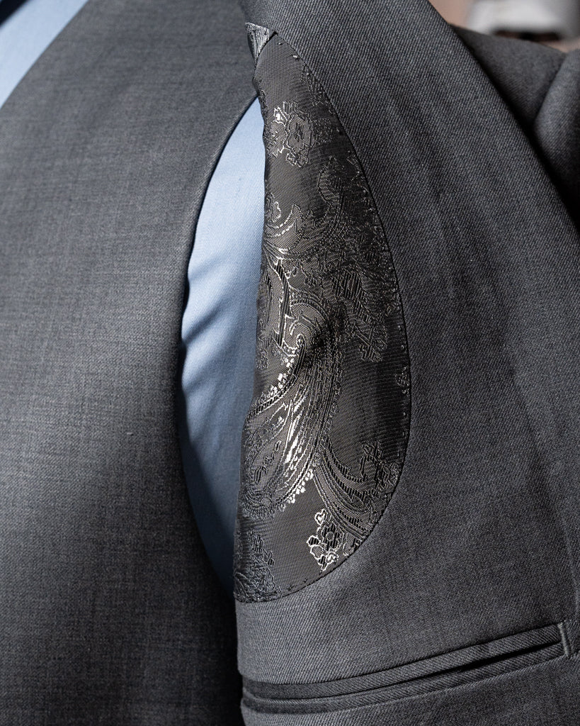 Giotto Pearl Gray Suit with Vest