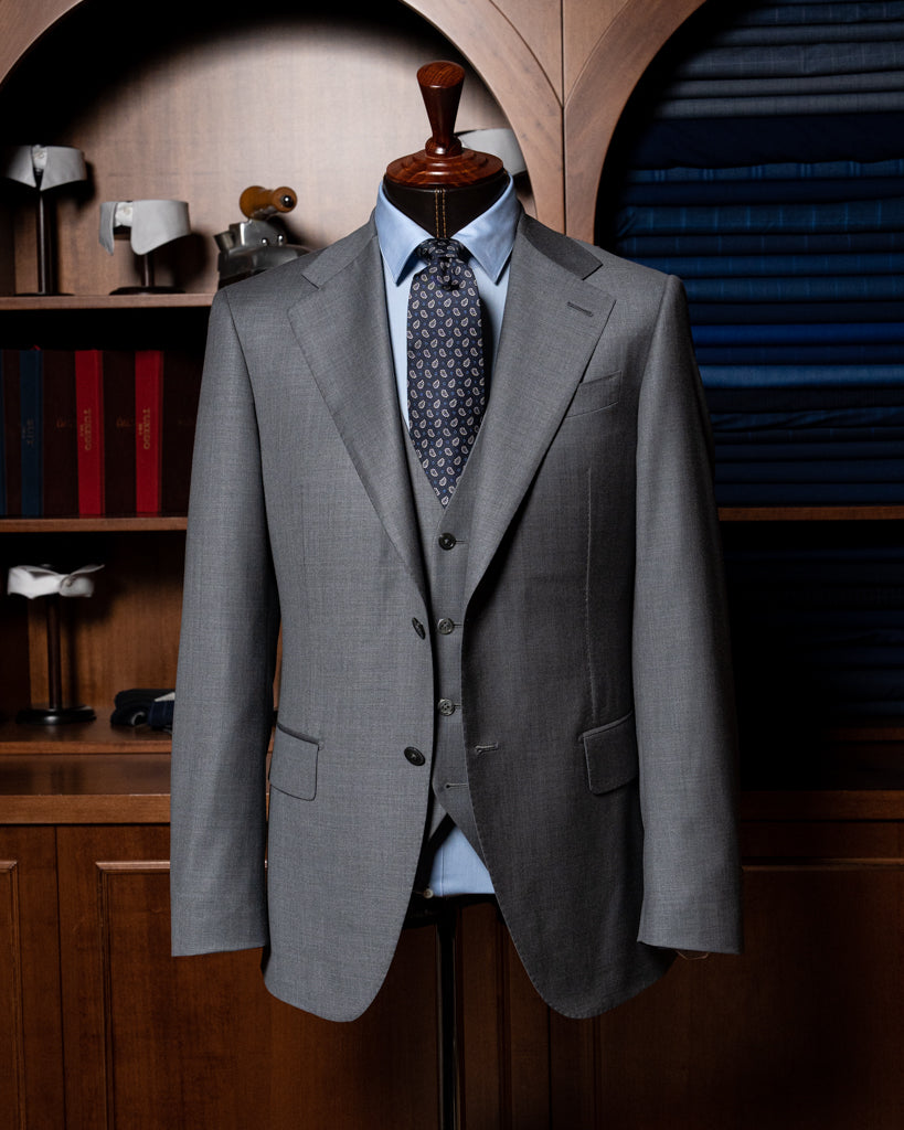 Giotto Pearl Gray Suit with Vest