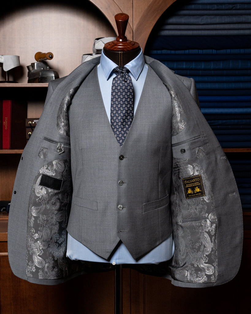 Giotto Pearl Gray Suit with Vest
