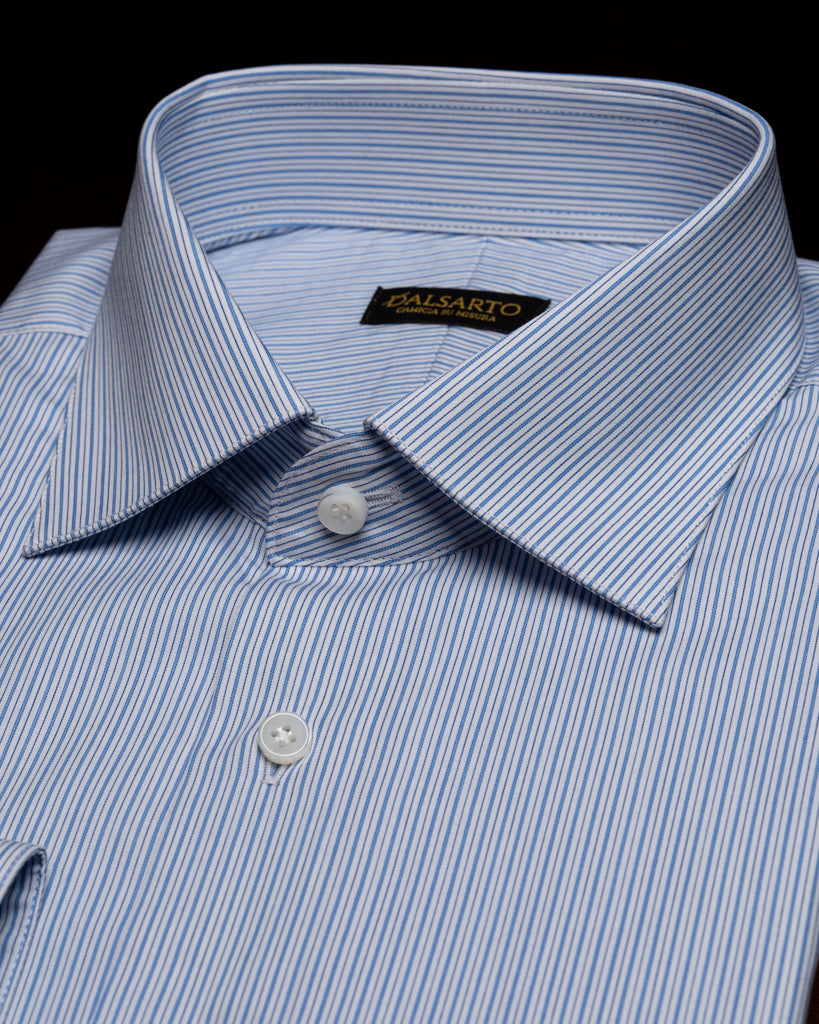 Camicia Bacchettata Bianca e Azzurra