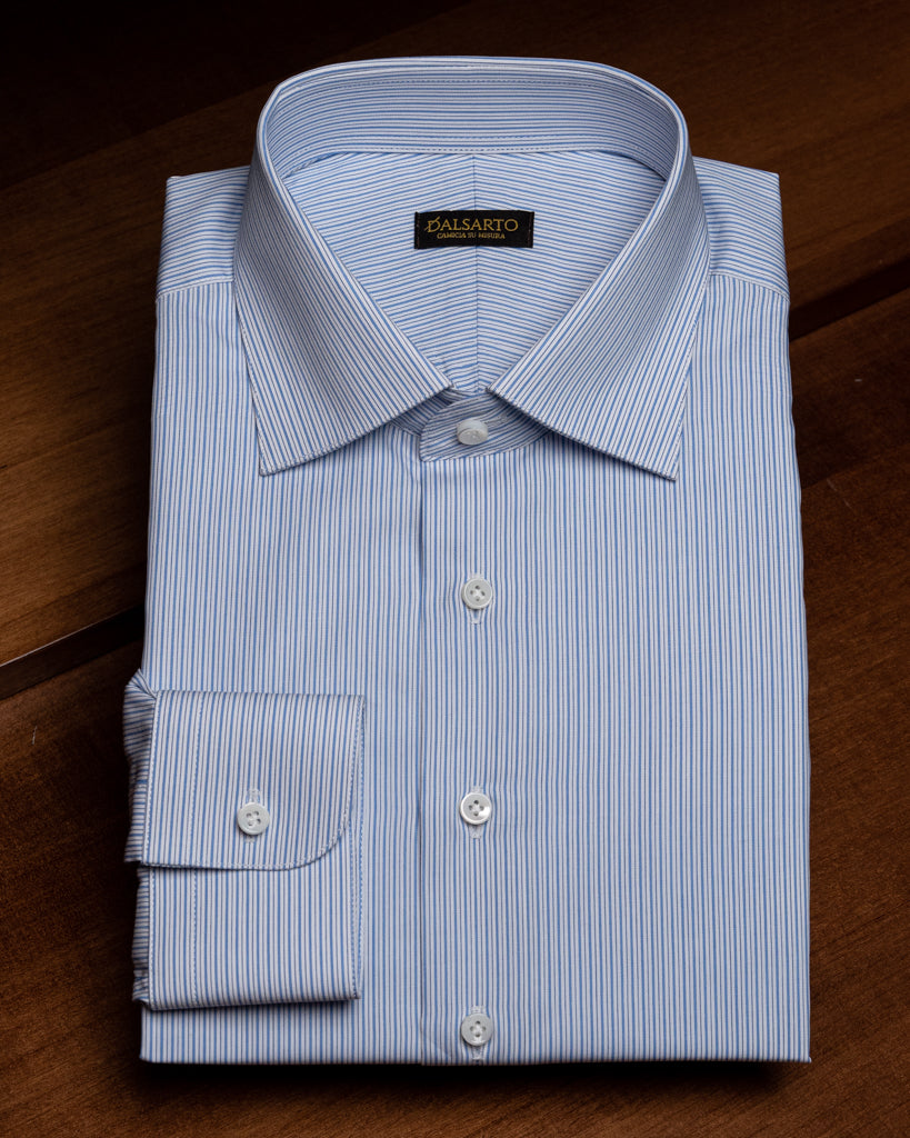 Camicia Bacchettata Bianca e Azzurra