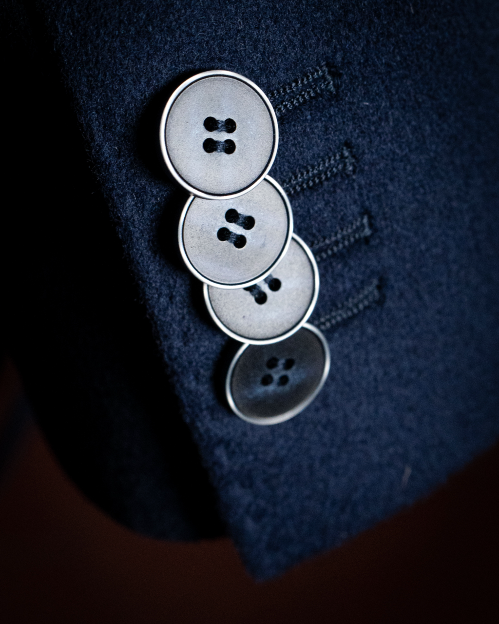 Three-Button Dark Blue Coat