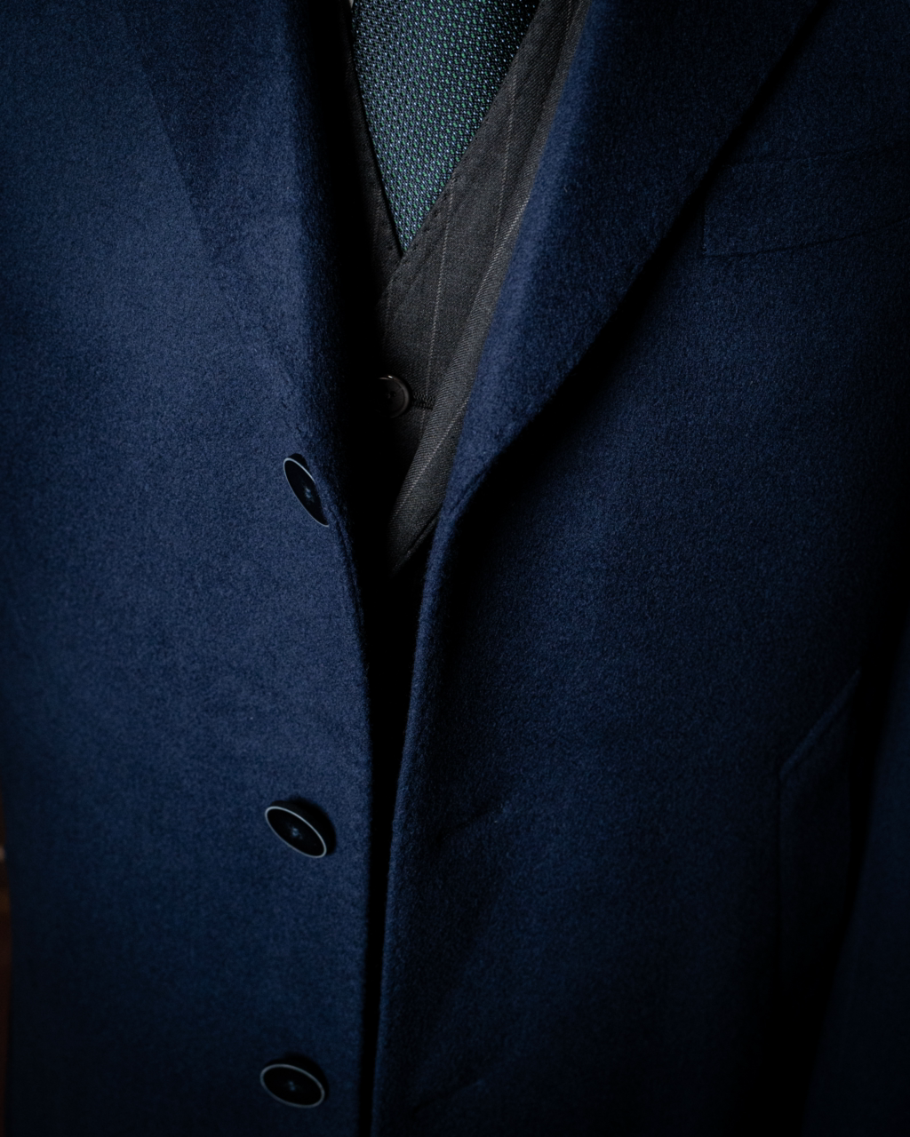 Three-Button Dark Blue Coat