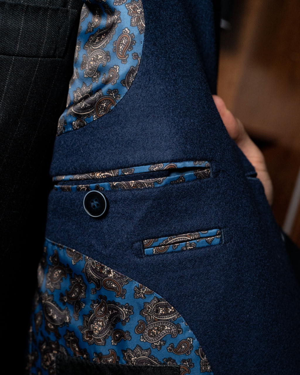Three-Button Dark Blue Coat