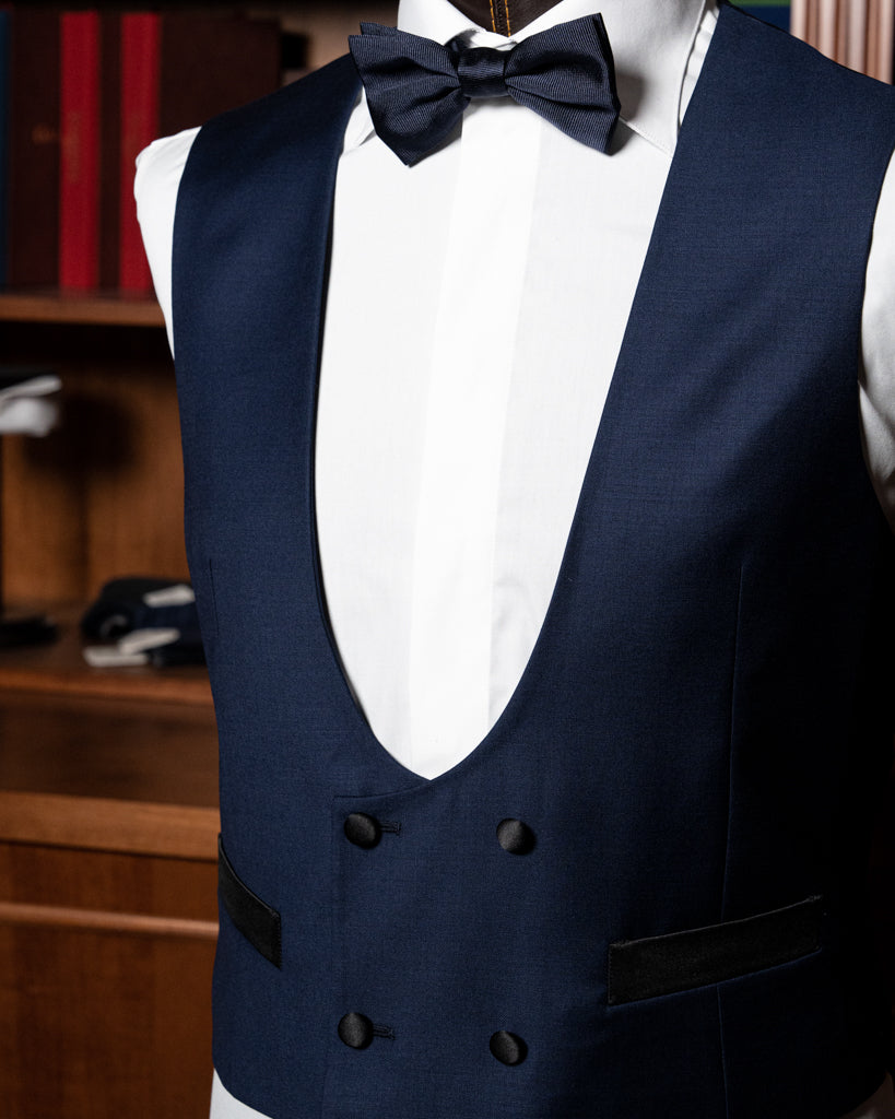 Gilet Open Blue con Raso Nero