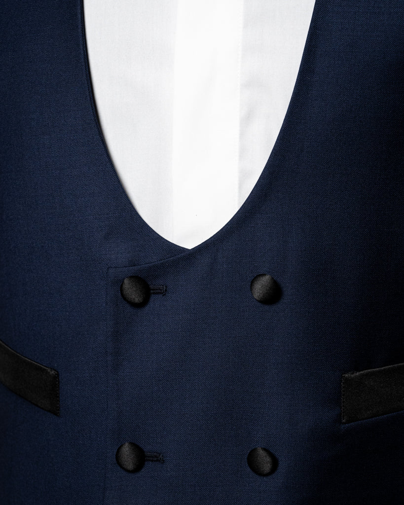 Gilet Open Blue con Raso Nero
