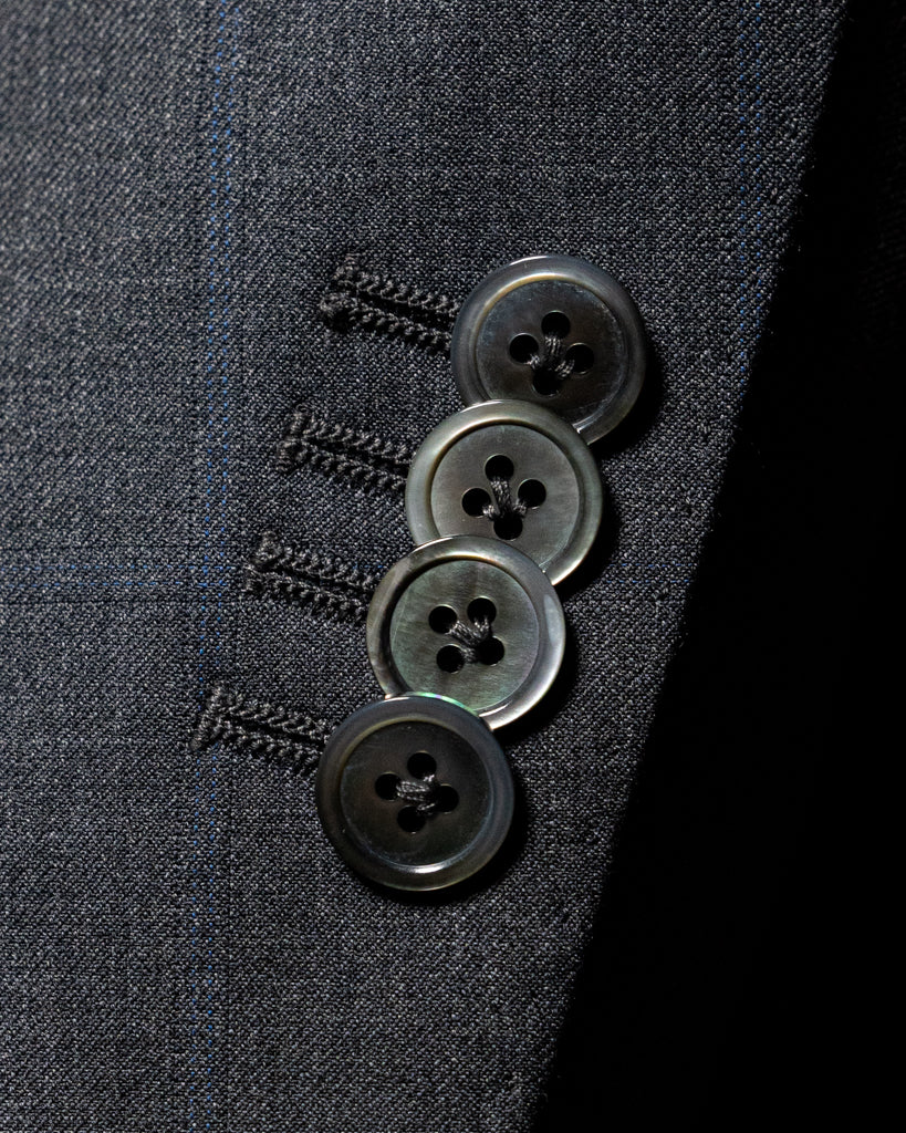 Abito Giotto Grigio Scuro Quadri Blu con Gilet