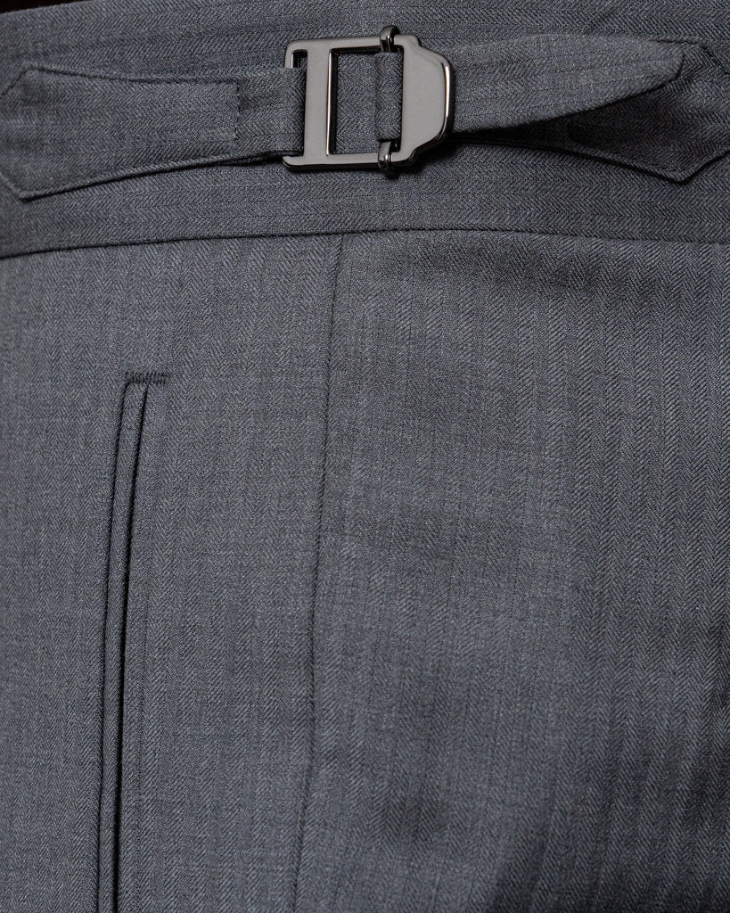 Borromini Herringbone Gray Pants