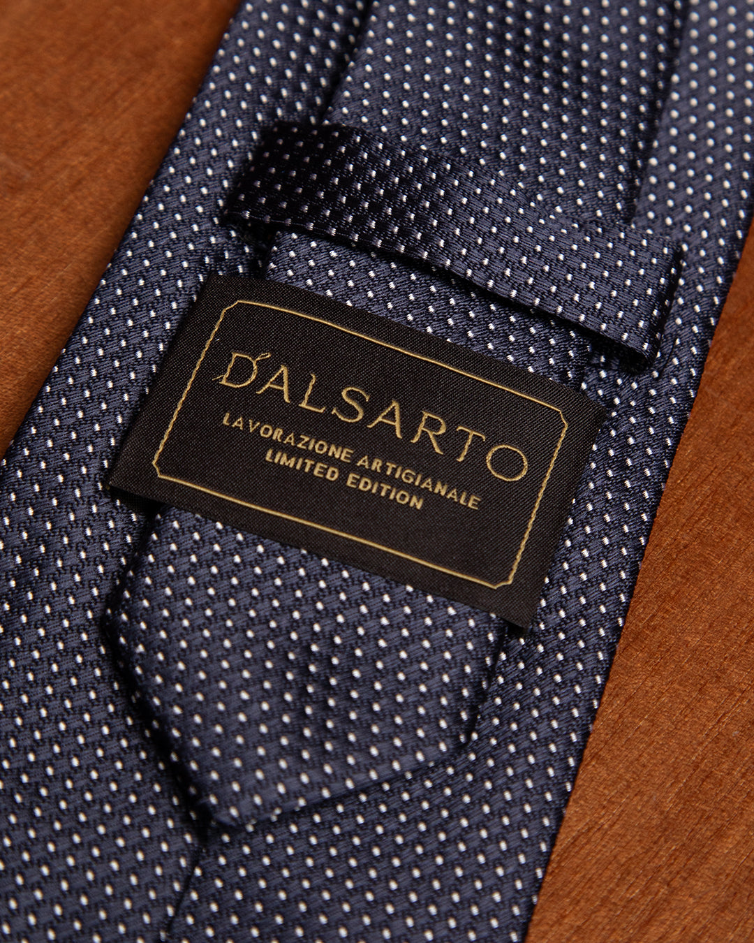 Midnight Blue Tie with White Microdots