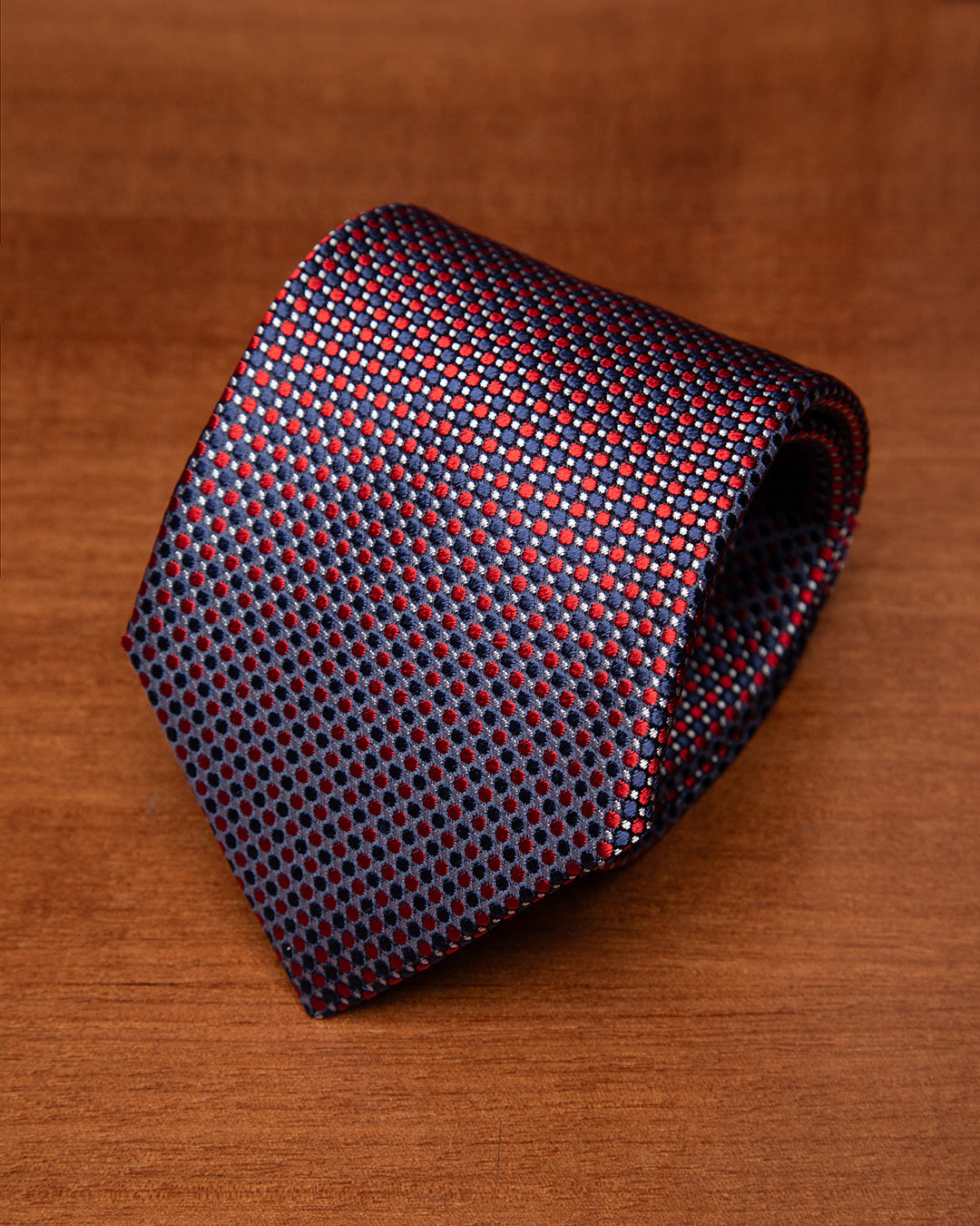 Red, Blue and White Micro Dots Tie
