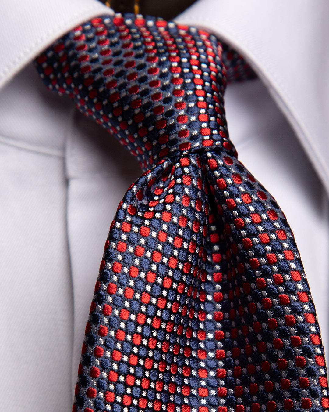 Red, Blue and White Micro Dots Tie