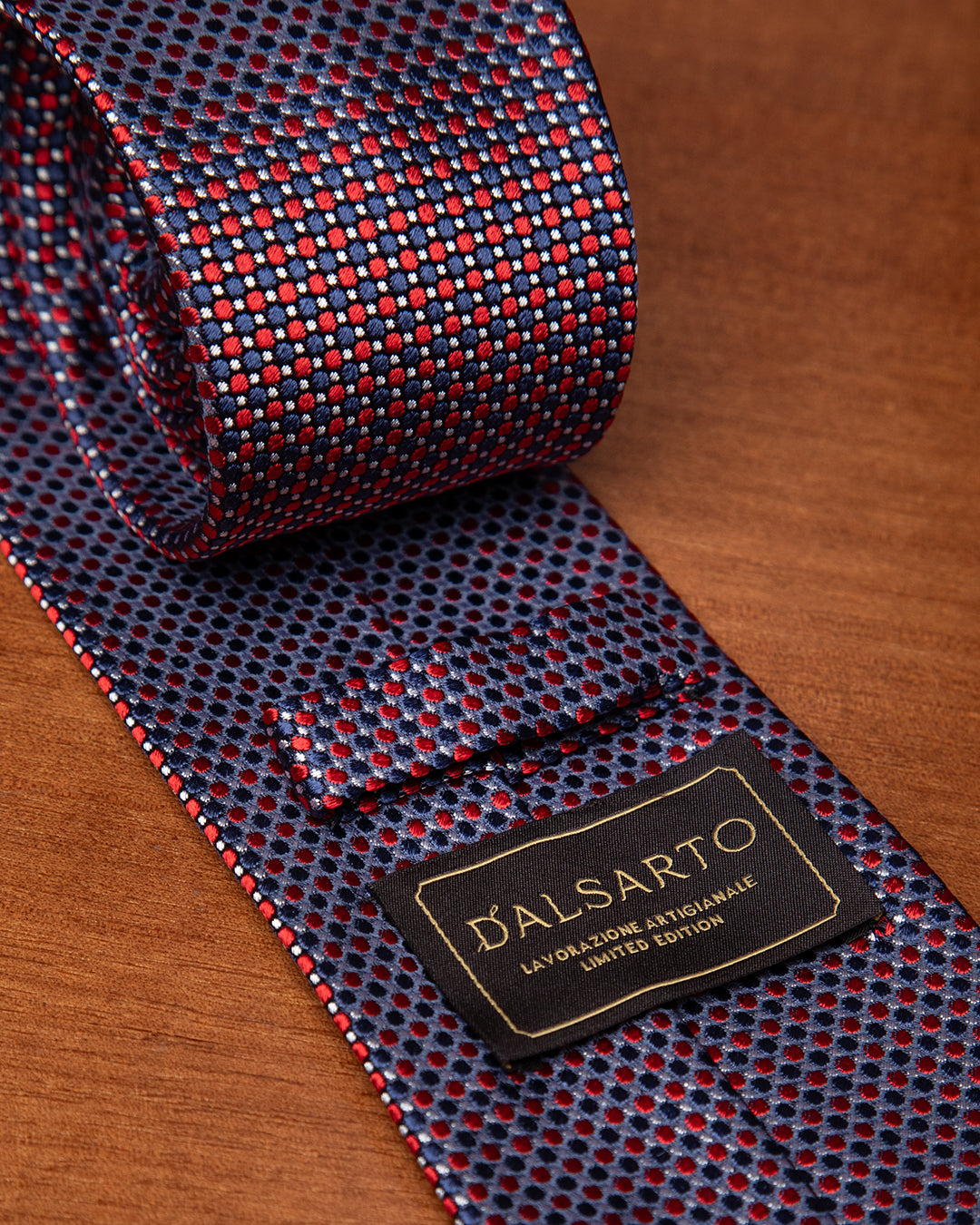 Red, Blue and White Micro Dots Tie