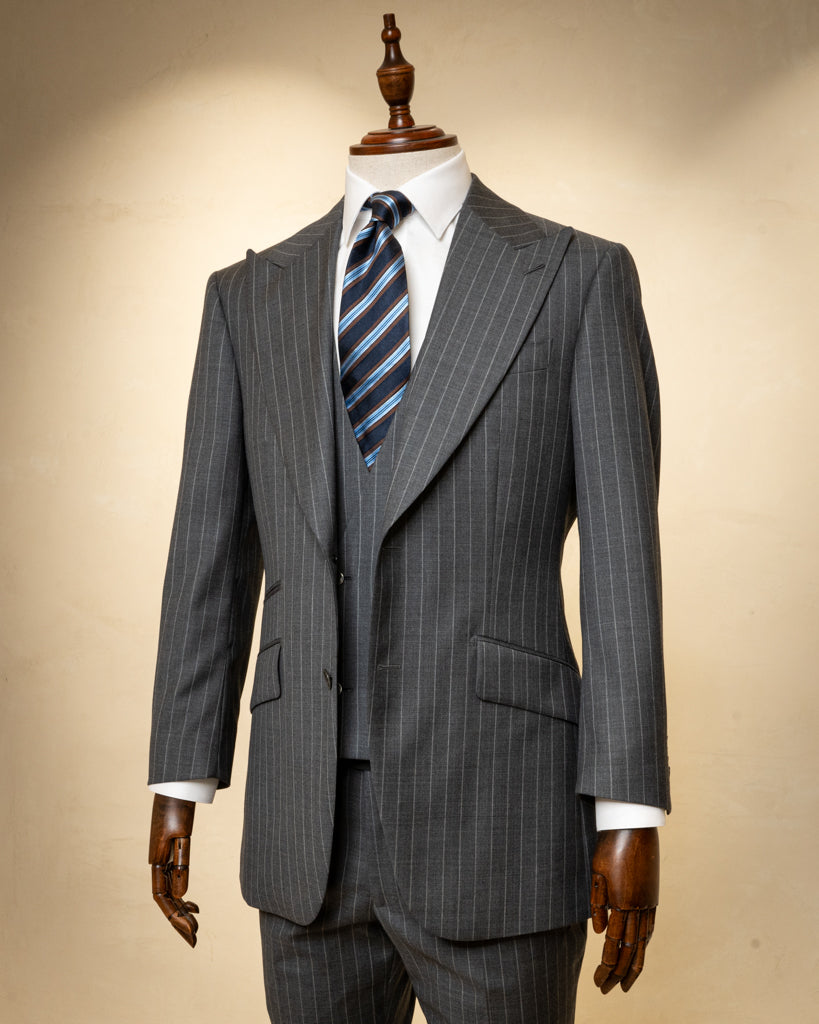 Abito Bernini Gessato Grigio con Gilet