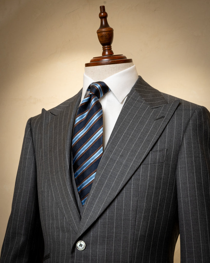 Abito Bernini Gessato Grigio con Gilet