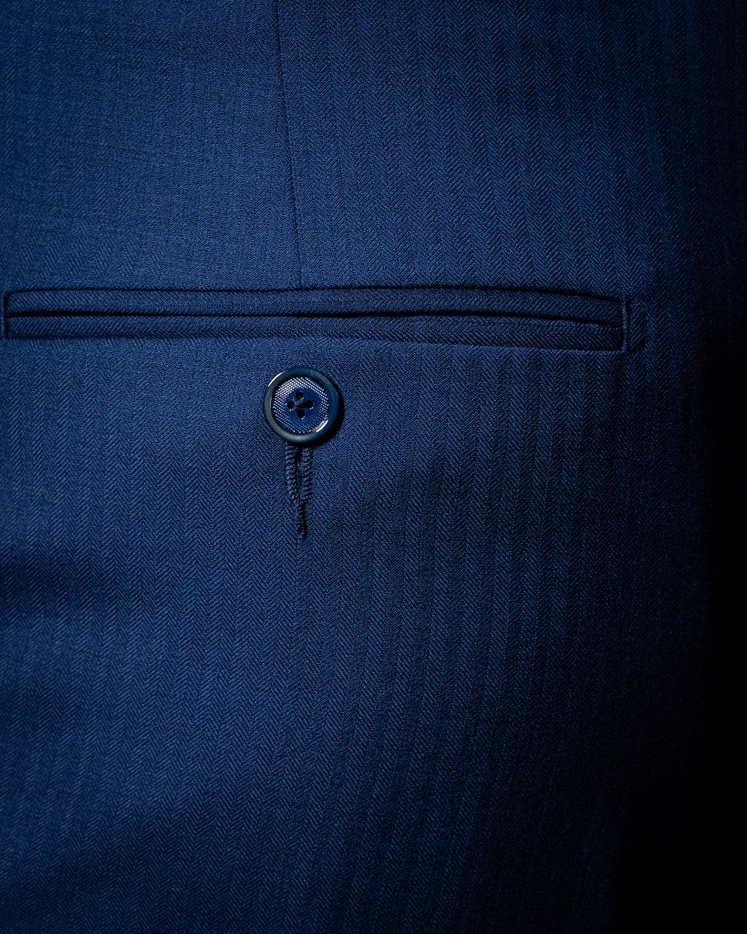 Abito Bernini Blu Chiaro Spinato con Gilet