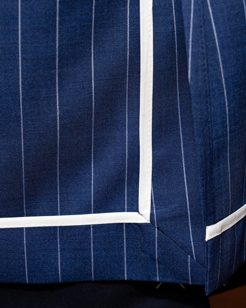 Abito Bernini Blu Navy Gessato Bianco