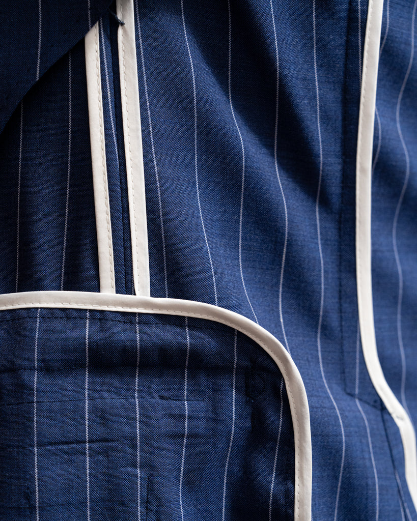 Abito Bernini Blu Navy Gessato Bianco