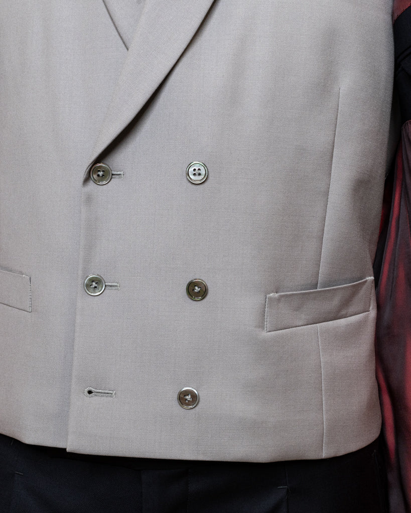 Abito Bernini Blu Petrolio Scuro con Gilet Grigio