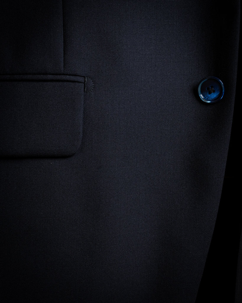 Abito Bernini Blu Petrolio Scuro con Gilet Grigio