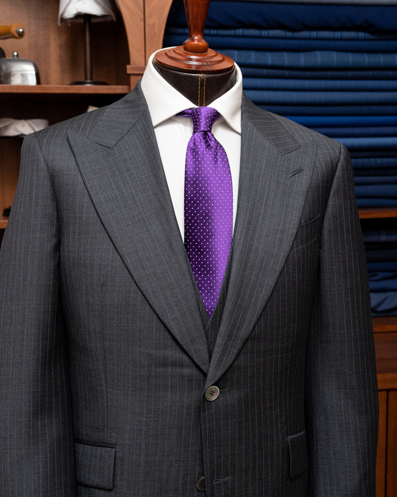 Bernini Lead Grey Pinstripe Suit with Vest