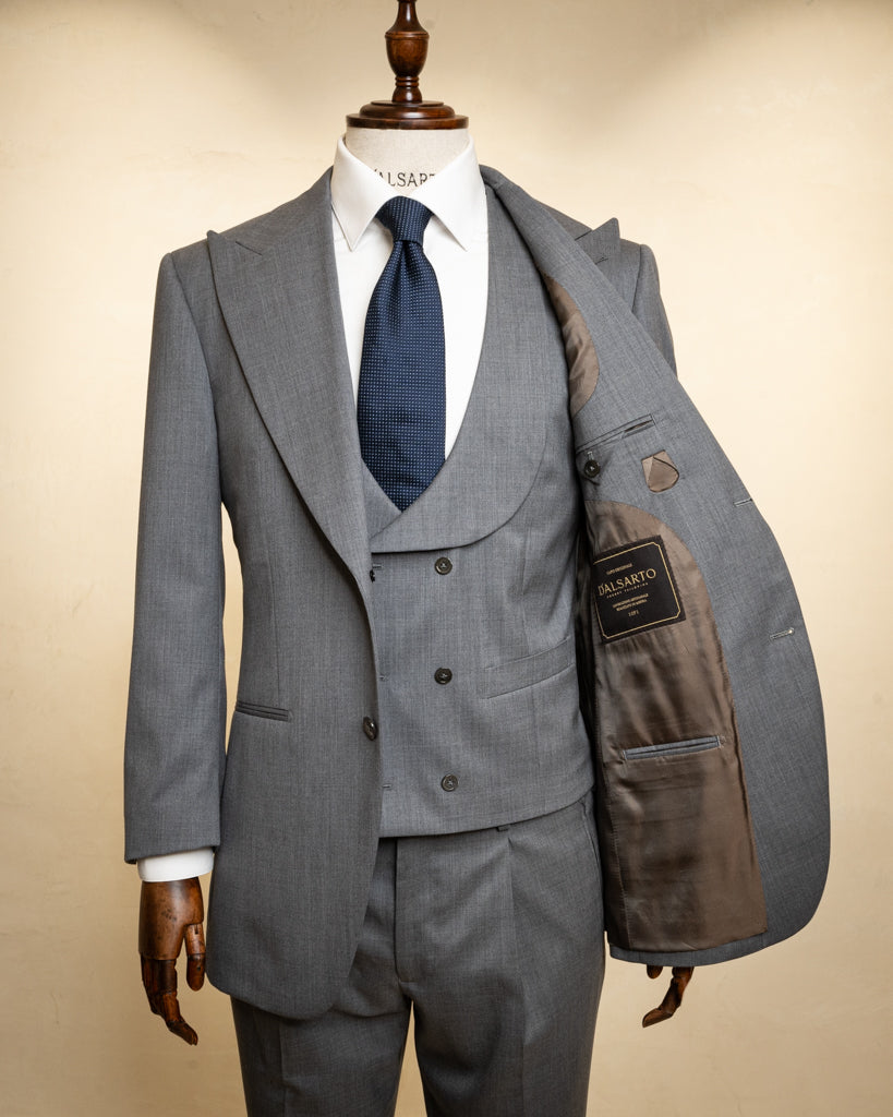 Abito Bernini Grigio Gesso con Gilet