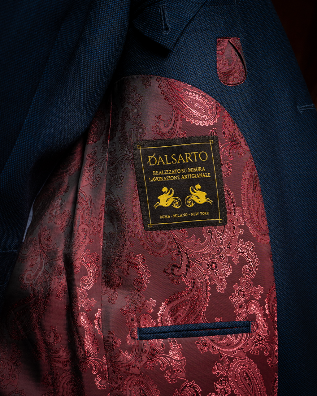 Abito Bernini Occhio di Pernice Blu Navy con Gilet