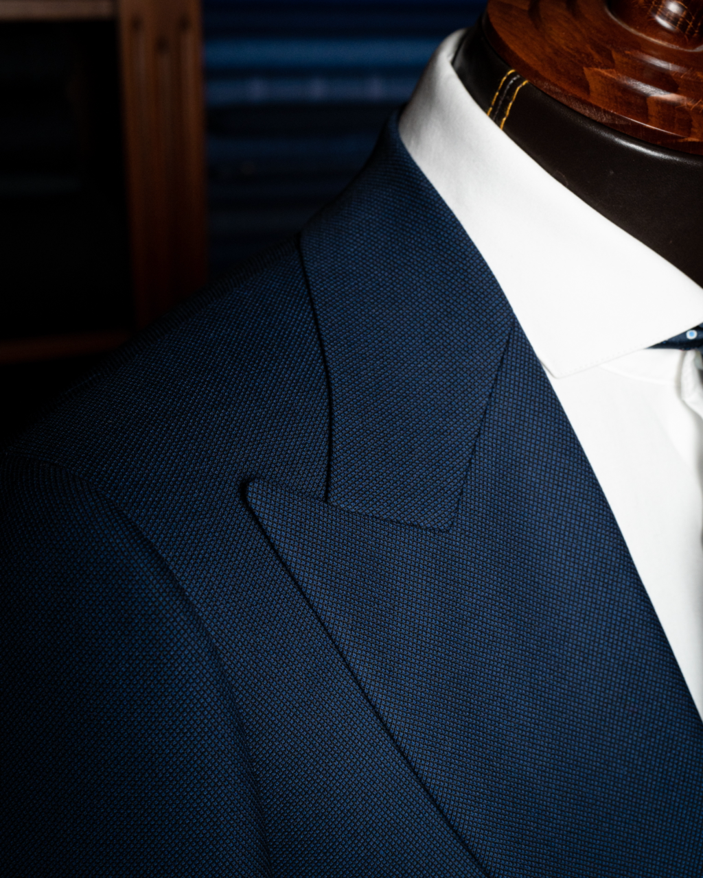 Abito Bernini Occhio di Pernice Blu Navy con Gilet