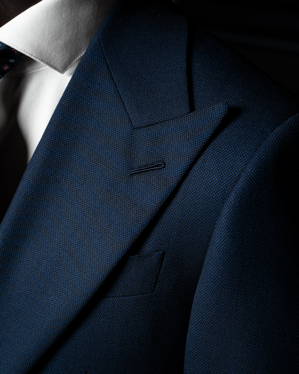 Abito Bernini Occhio di Pernice Blu Navy con Gilet