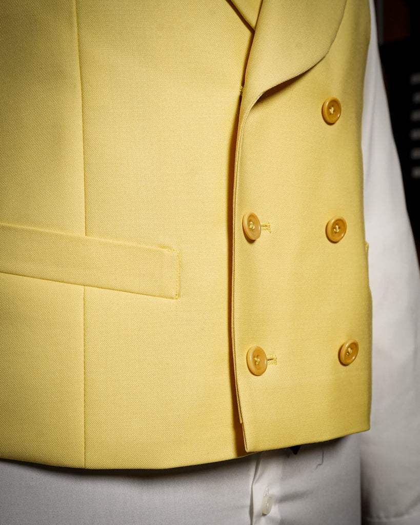 Abito Bernini Petrolio Scuro con Gilet Giallo