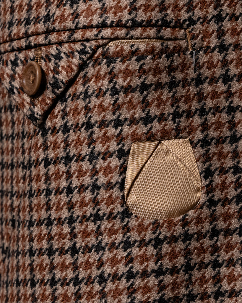 Bernini Unlined Brown Houndstooth Suit