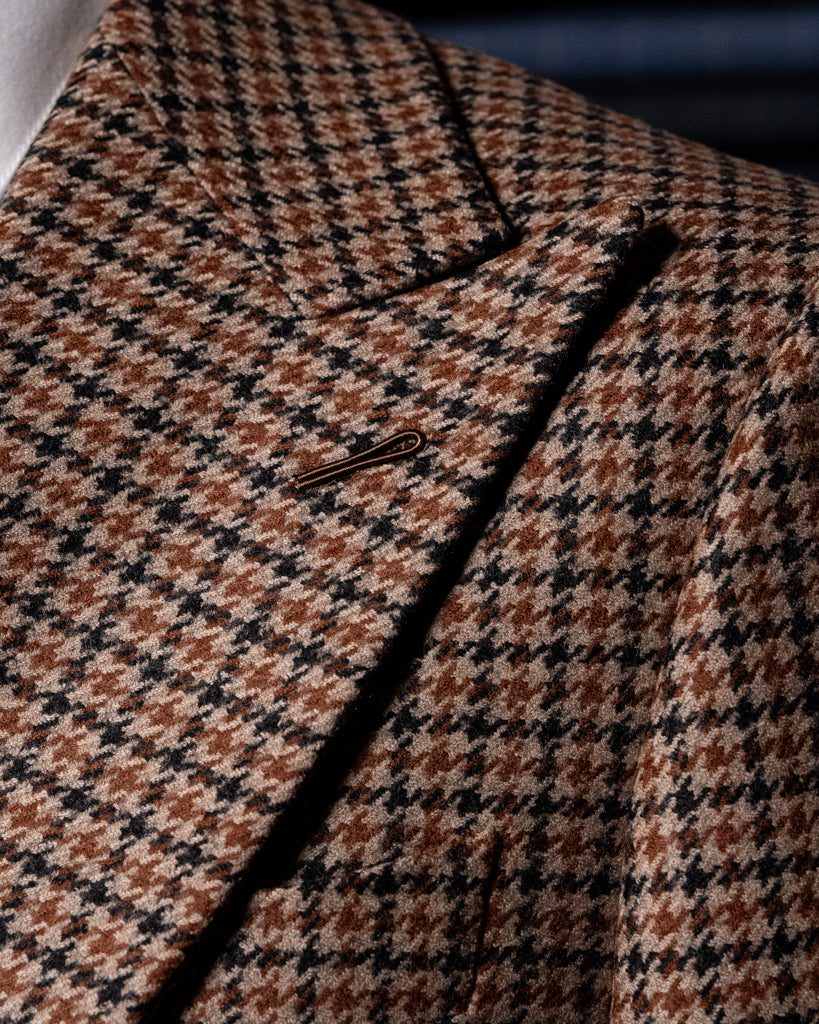 Bernini Unlined Brown Houndstooth Suit