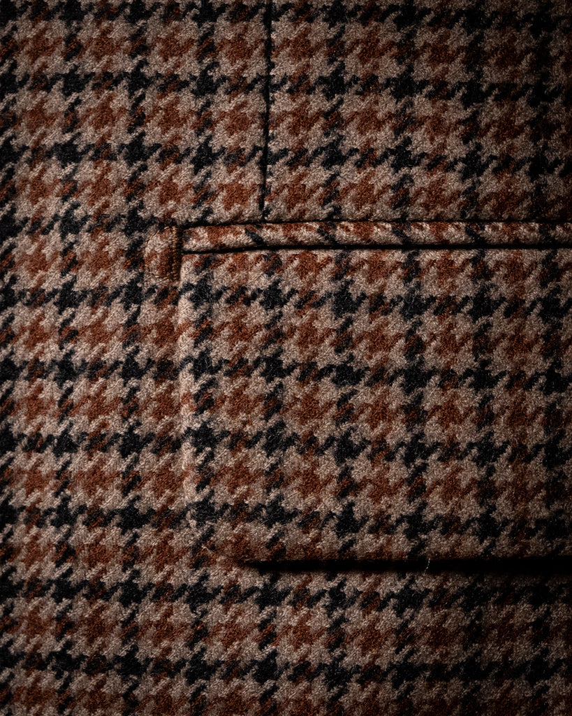 Bernini Unlined Brown Houndstooth Suit