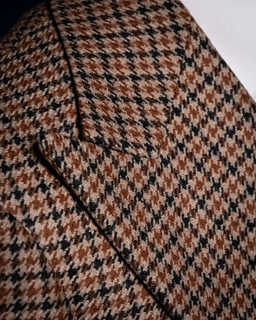 Bernini Unlined Brown Houndstooth Suit