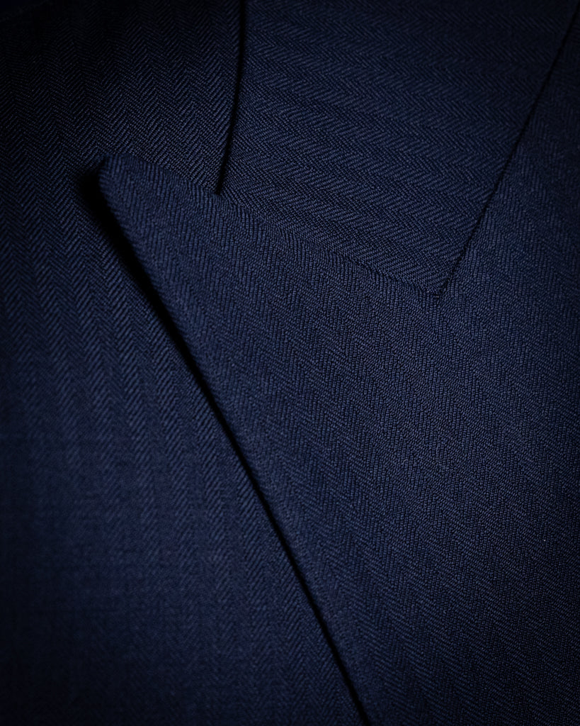 Abito Bernini Spinato Blu Navy con Gilet