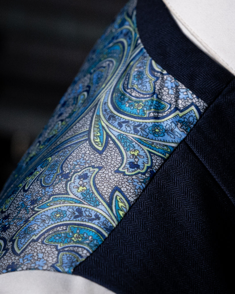 Abito Bernini Spinato Blu Navy con Gilet